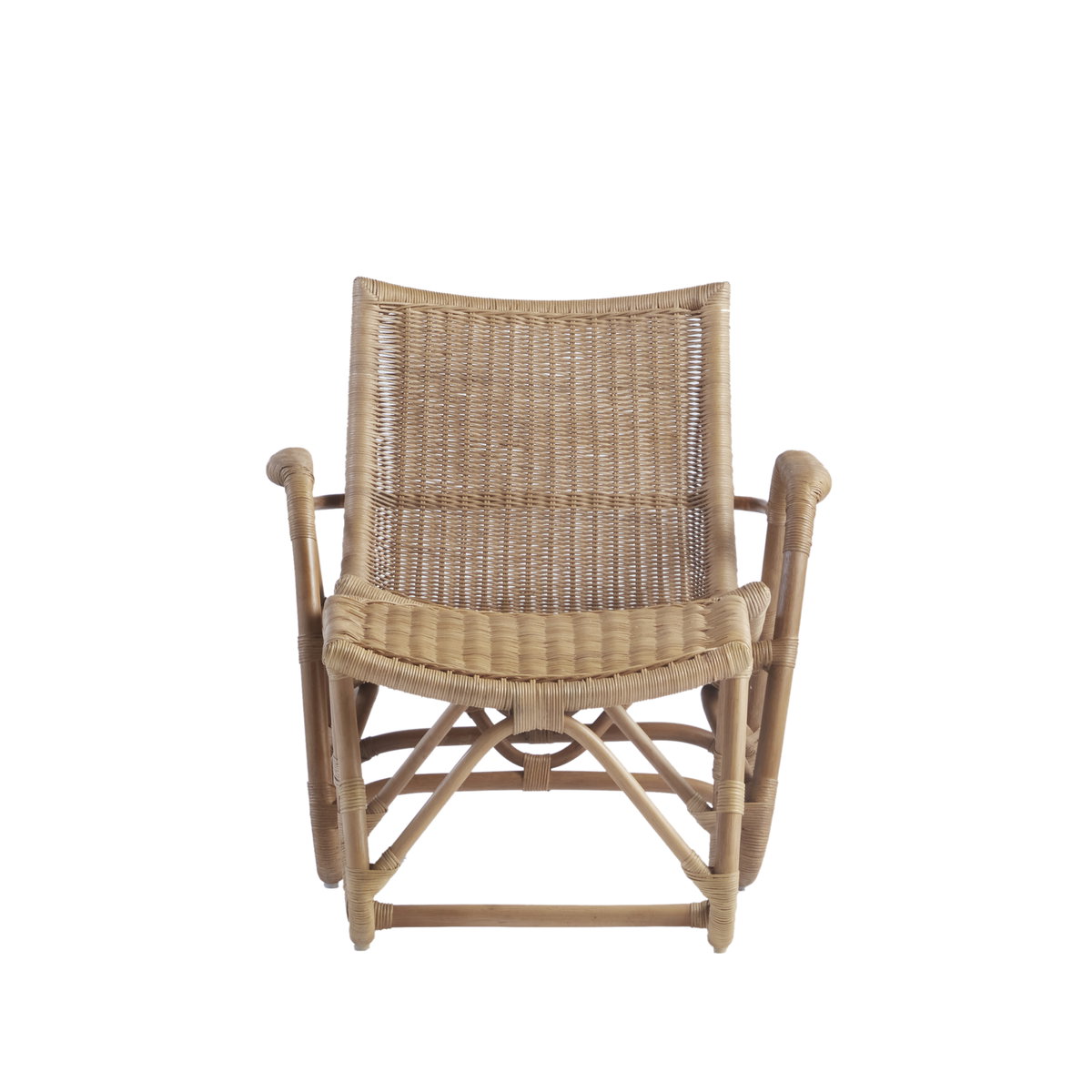 Bodega Wicker Lounge Chair + Ottoman in Mushroom, Outdoor Chaise Lounge by Woven, 1'7.75" width x 1'1.75" height x 1'3.75" depth View 1