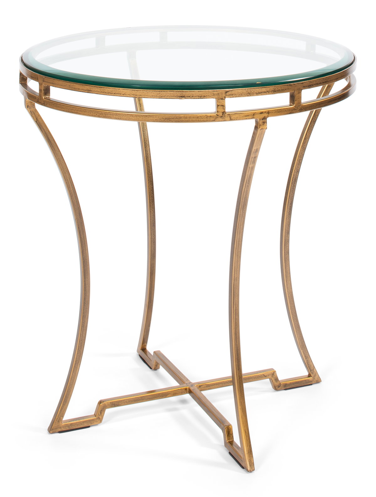 Round Side Table, by Sarreid, 1'8" length x 1'8" width x 1'10" height View 1