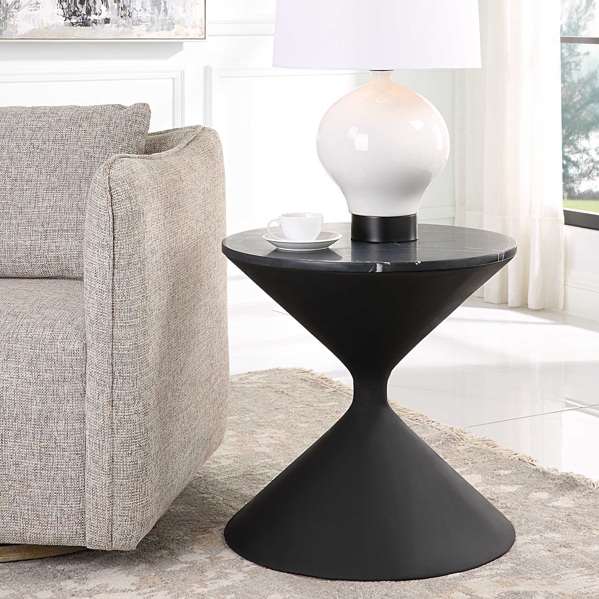 Time's Up Hourglass Shaped Side Table, Furniture by Uttermost, 22.5" width x 22.25" height x 22.5" depth View 4