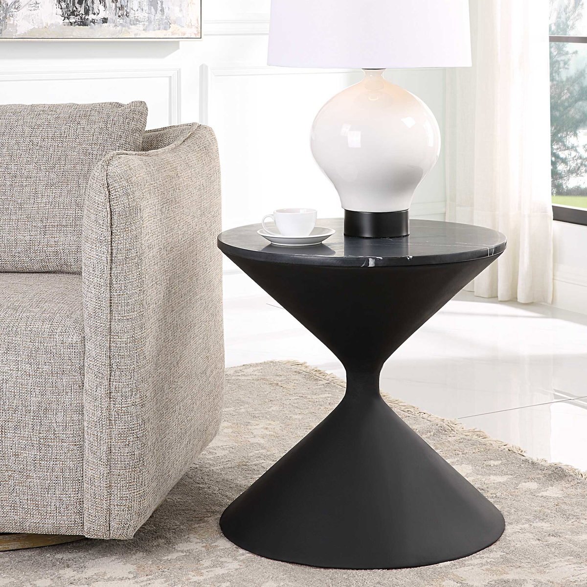 Time's Up Hourglass Shaped Side Table, Side & End Table by Uttermost, 22.5" width x 22.25" height x 22.5" depth View 4