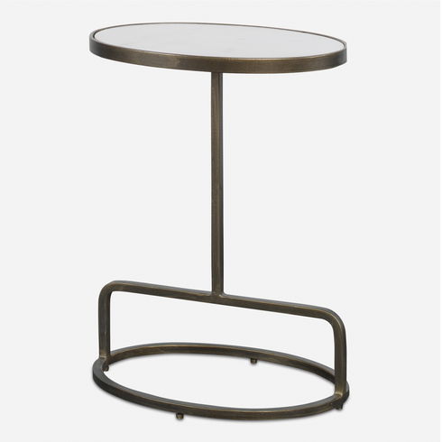 Jessenia White Marble Accent Table