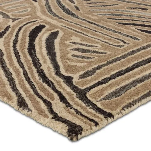 Verde Home By Jaipur Living Kathmandu PVH13 Handmade Abstract Tan and Black Area Rug (6