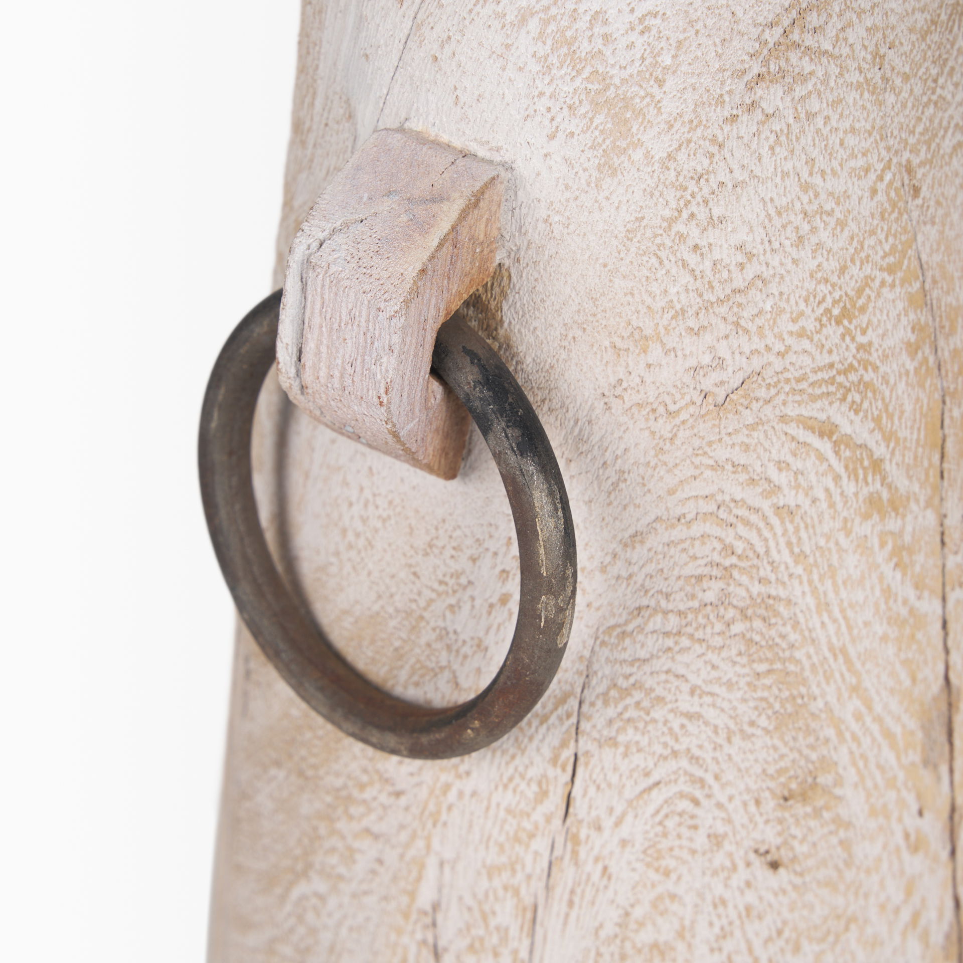 Monique Large Light Brown with Handles Wood Pot, Decorative Jar by Mercana, 5" length x 5" width x 9.5" height View 7