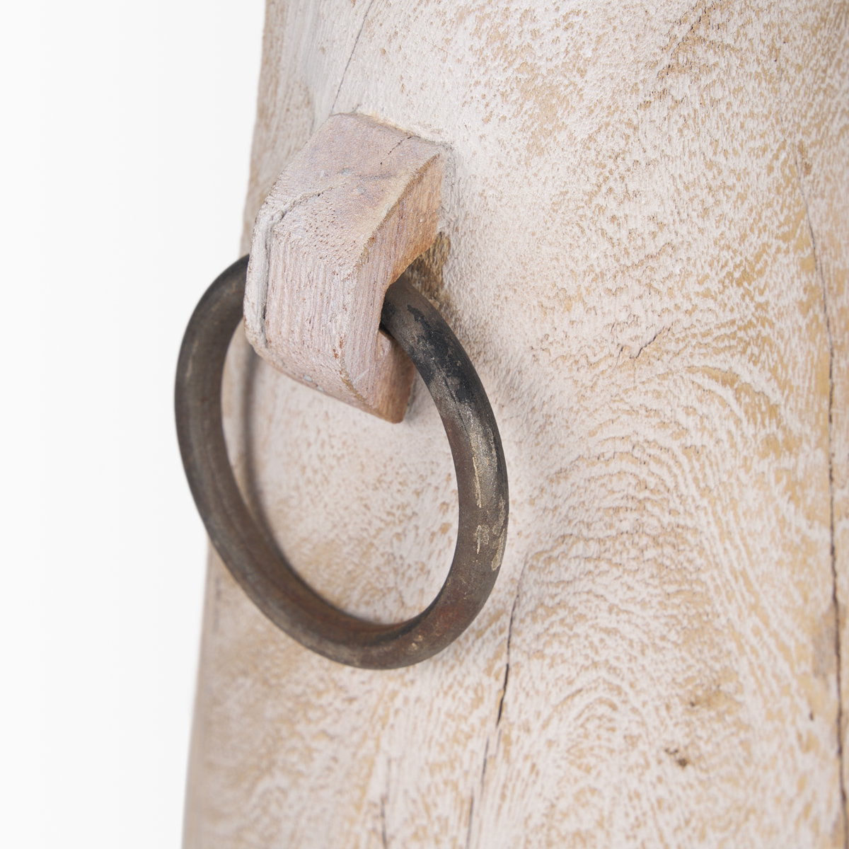 Monique Large Light Brown with Handles Wood Pot, Decorative Jar by Mercana, 5" length x 5" width x 9.5" height View 7
