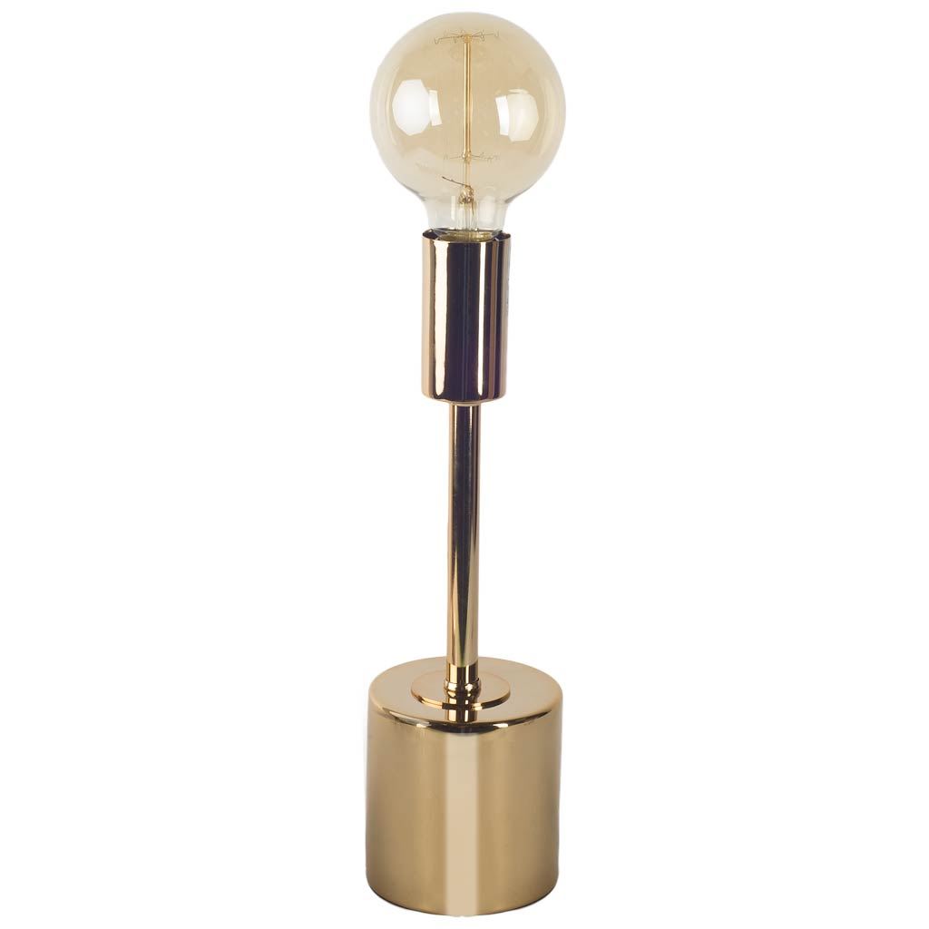 Mooney I (17.5'H) Metallic-Gold Metal Shade-less Table Lamp, by Mercana, 4" length x 4.04" width x 17.52" height View 1