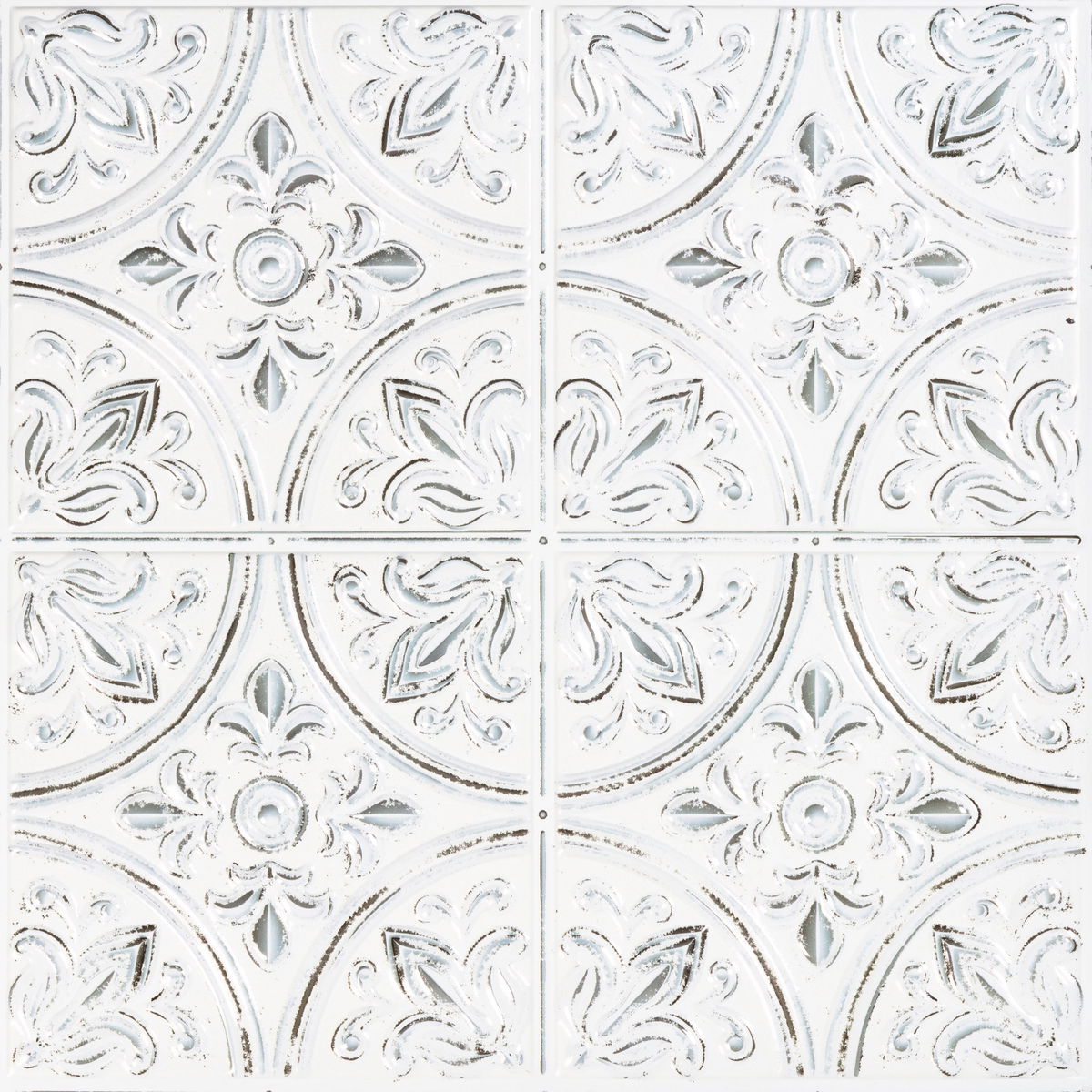 Tin White Peel & Stick Tile Backsplash, by York Wall, 10.8" length x 10.5" width x 0.06" depth