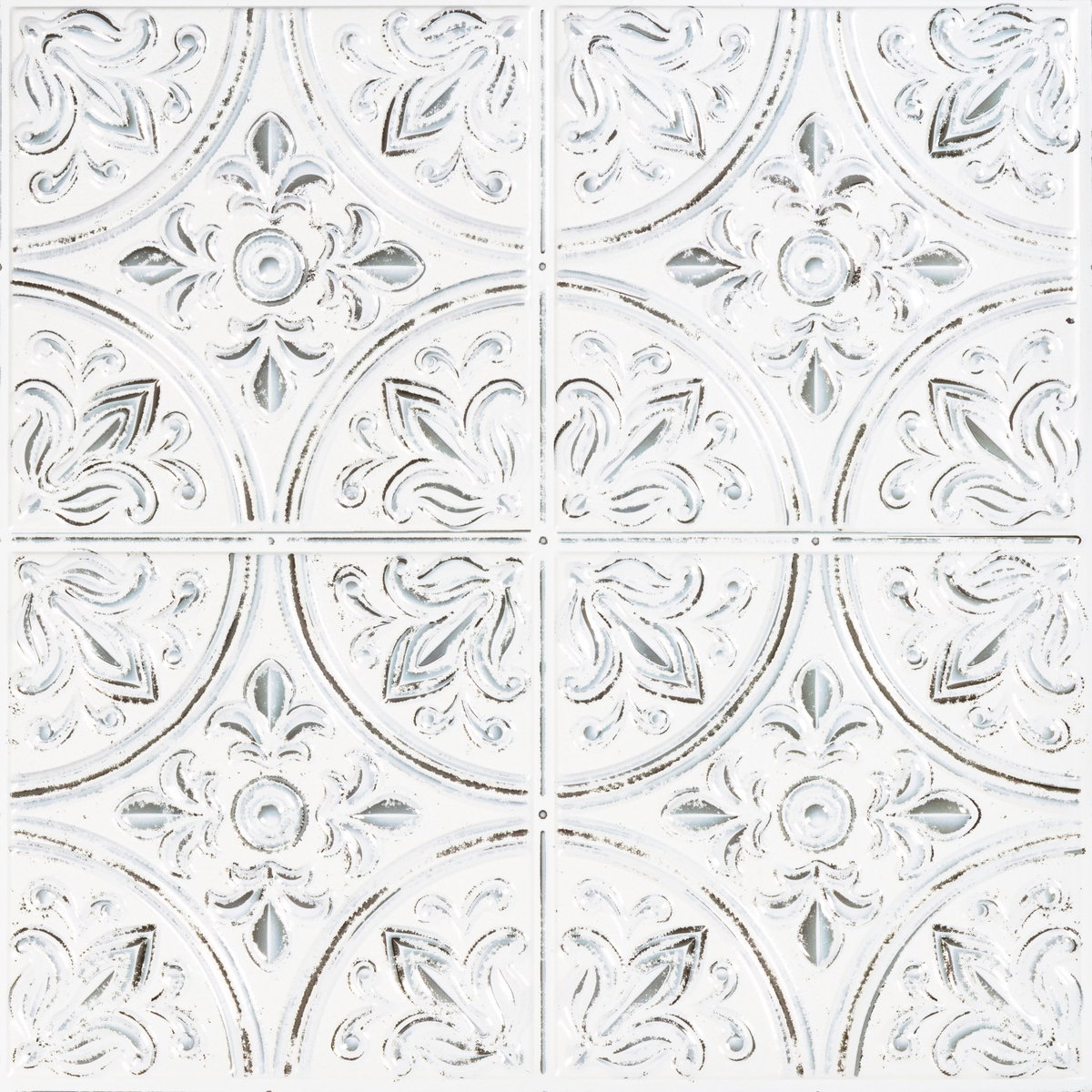 Tin White Peel & Stick Tile Backsplash, by York Wall, 10.8" length x 10.5" width x 0.06" depth