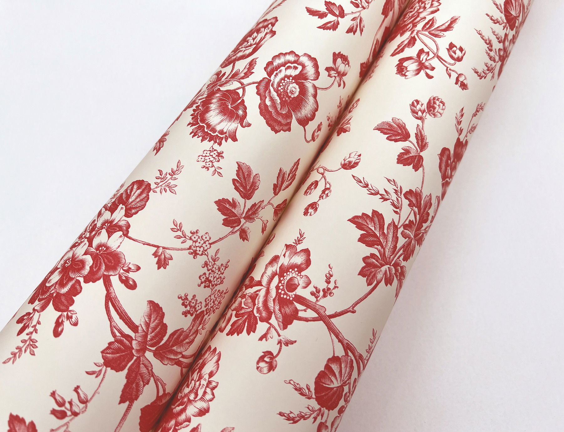 Anemone Toile French Red Wallpaper, by York Wall, 33' length x 1'8.5" width x 0.02" depth View 5
