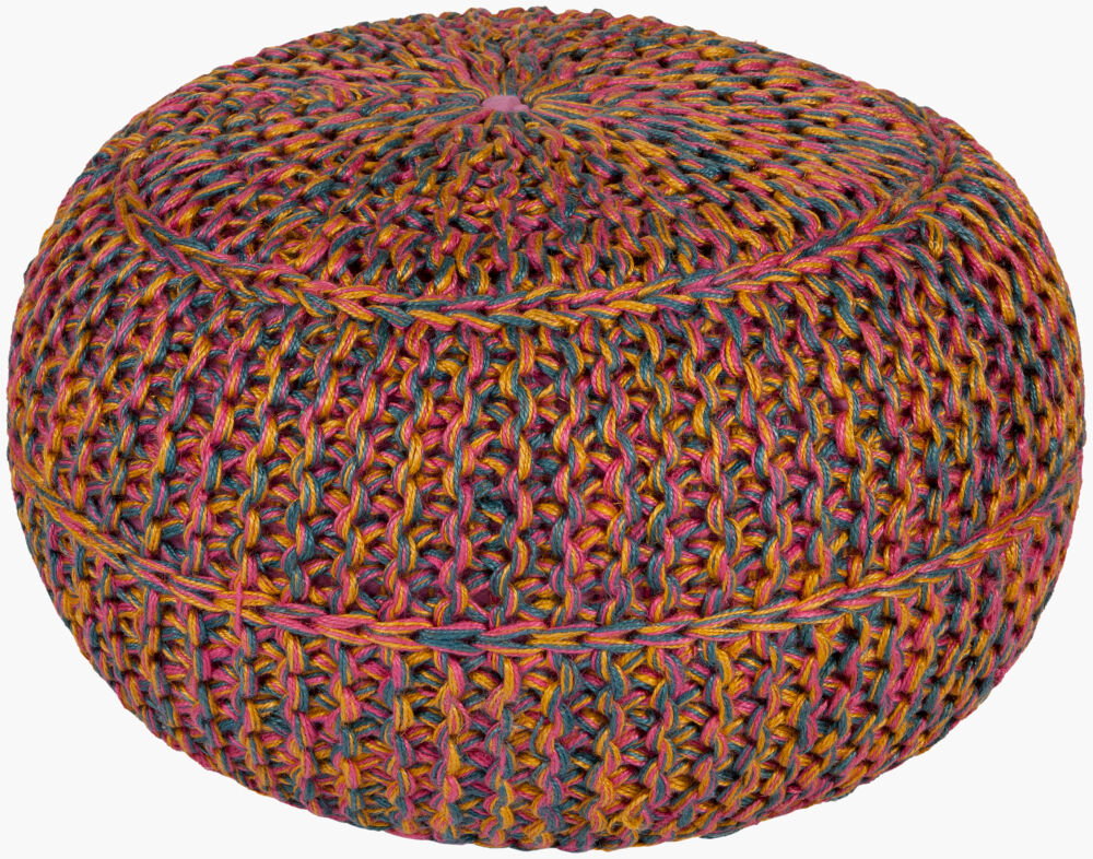 Wisteria Pouf, Ottoman by Surya, 20" width x 14" height