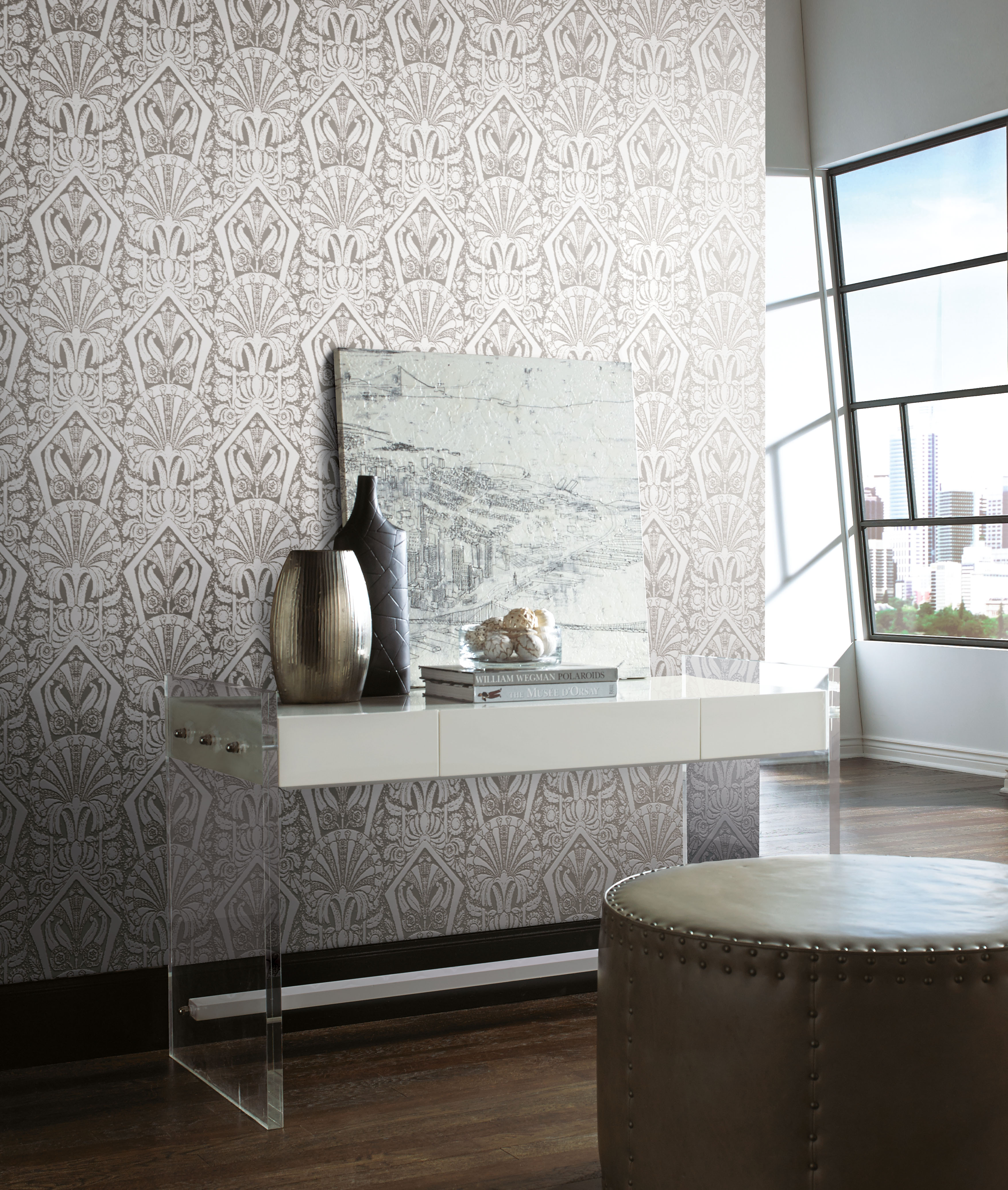 Beige & Cream Zelda Wallpaper large image 
