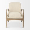 Westan Cream Boucle Fabric with Light Brown Wood Accent Chair thumbnail 3