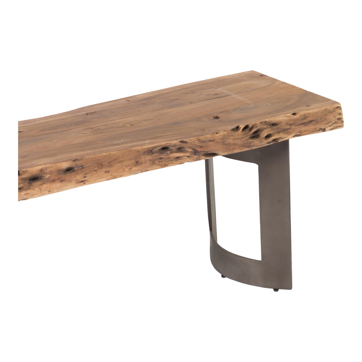 Bent Bench Large Brown, Benche by Moe's Home, 108" width x 18" height x 15" depth View 4