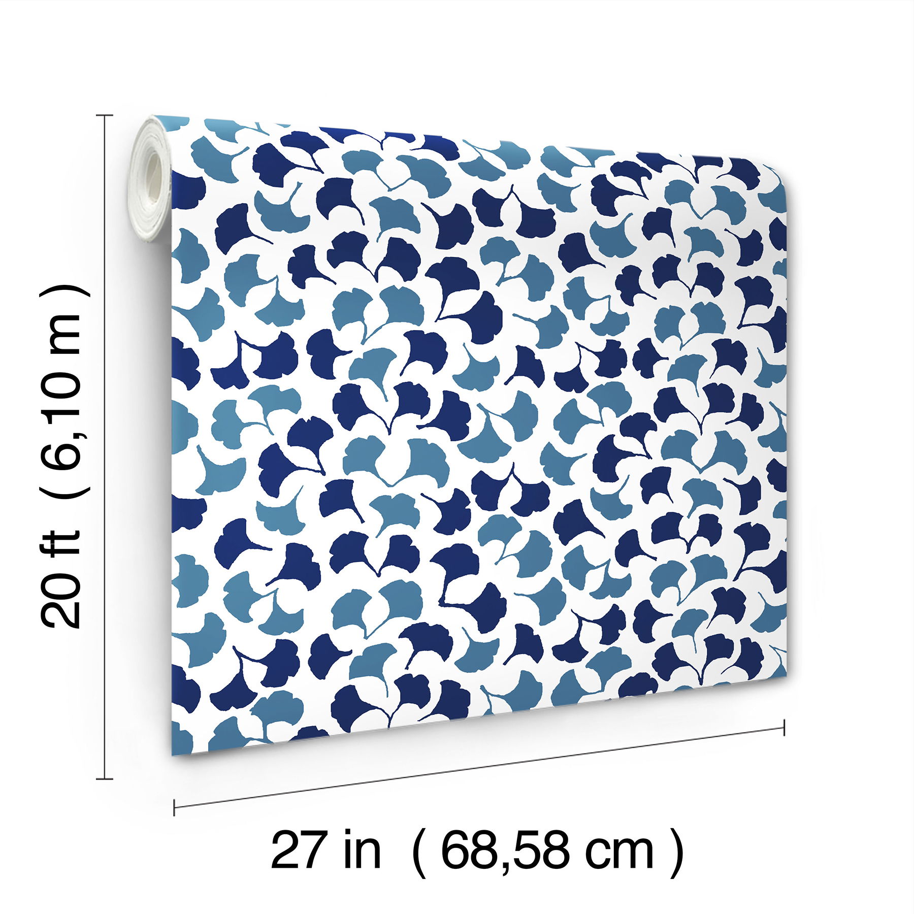 Forest Glade Navy Blue Peel & Stick Wallpaper large image 