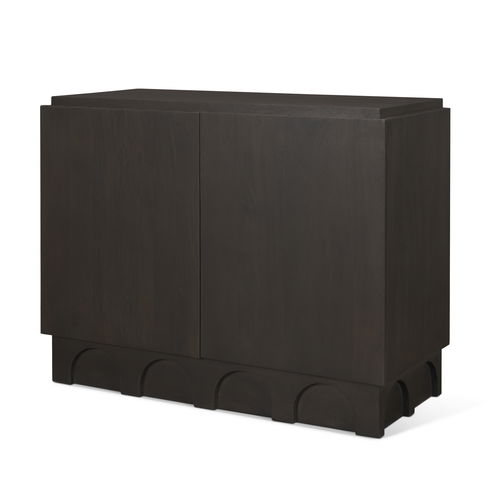 Wagner Dark Brown Wood with Arched Design Accent Cabinet