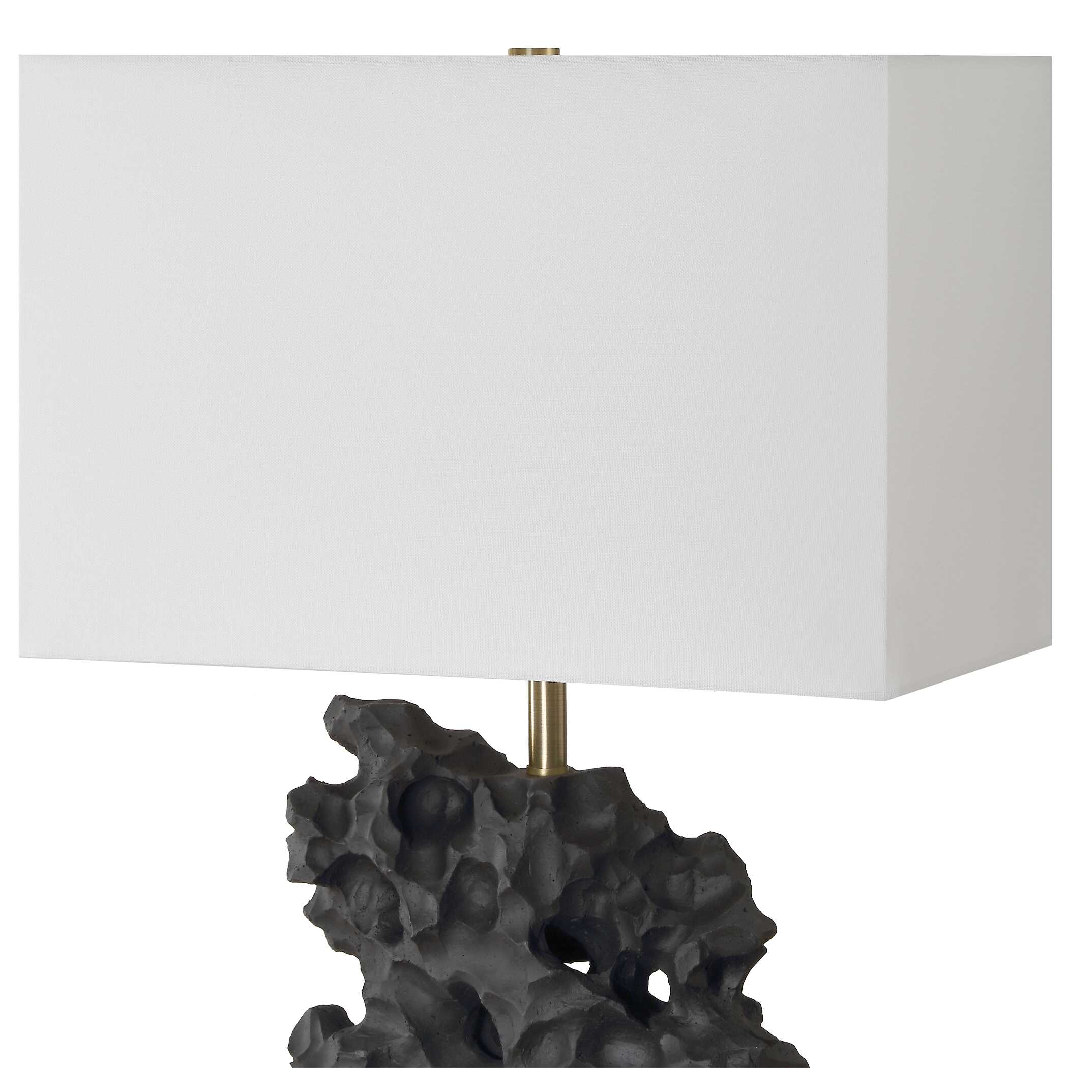 Basalt Black Stone Table Lamp large image 