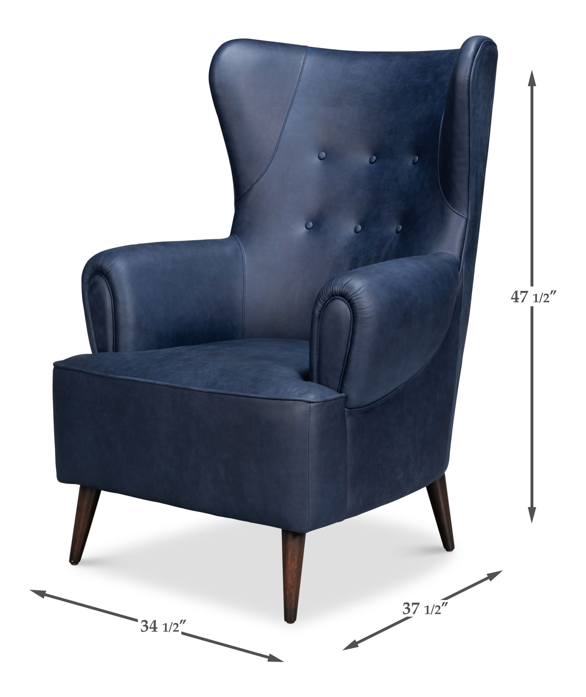 Hightower Distilled Leather Chair,Blue large image 