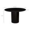 Povera Round Dining Table Black, by Moe's Home, 48" width x 30" height x 48" depth thumbnail 7