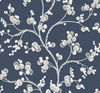 Dahlia Trail Navy Wallpaper, by York Wall, 27' length x 2'3" width x 0.02" depth thumbnail 1