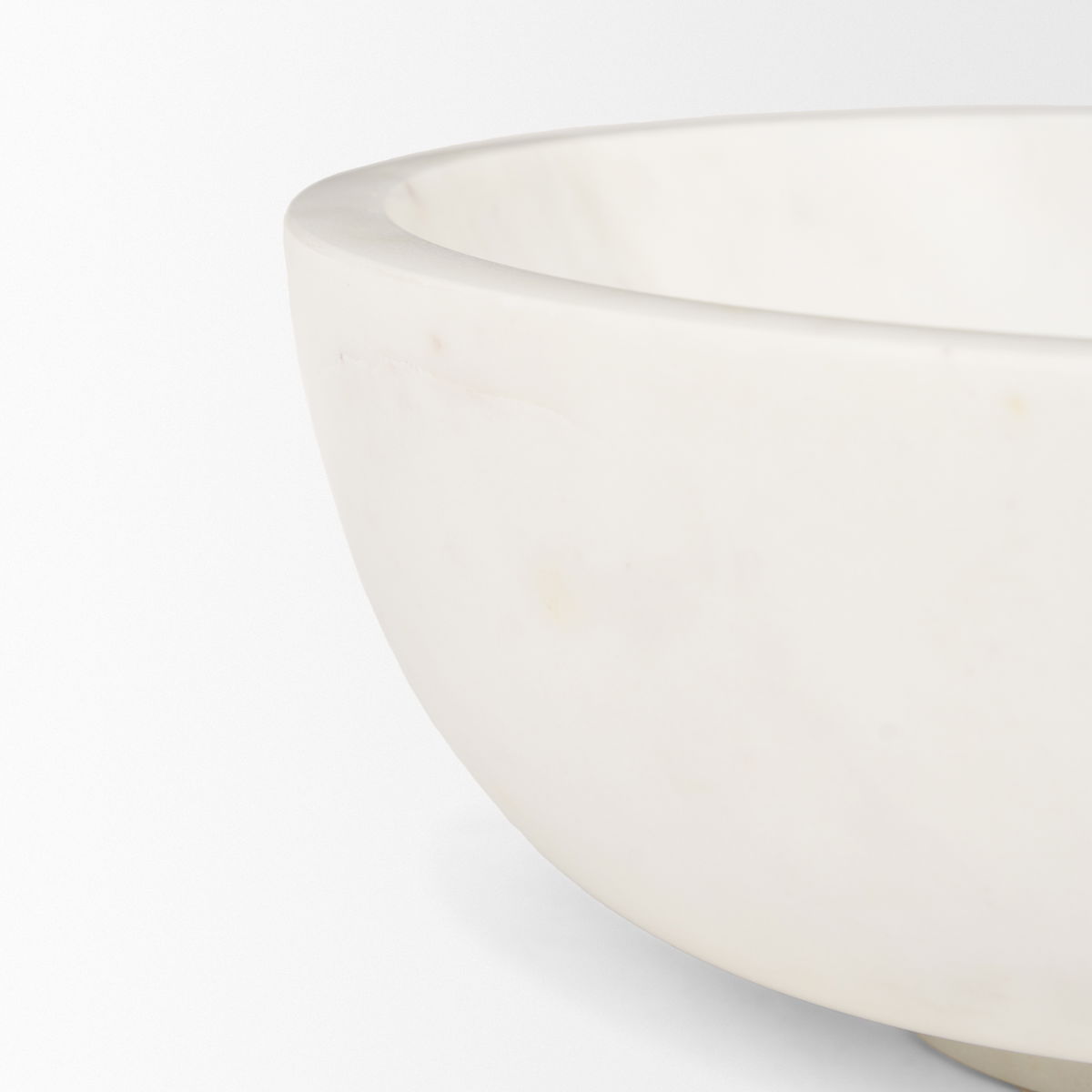 Katora Large Premium Solid White Marble Bowl, Decorative Bowl by Mercana, 9.5" length x 9.5" width x 4" height View 6
