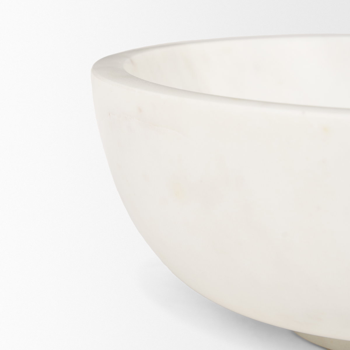 Katora Large Premium Solid White Marble Bowl, Decorative Bowl by Mercana, 9.5" length x 9.5" width x 4" height View 6