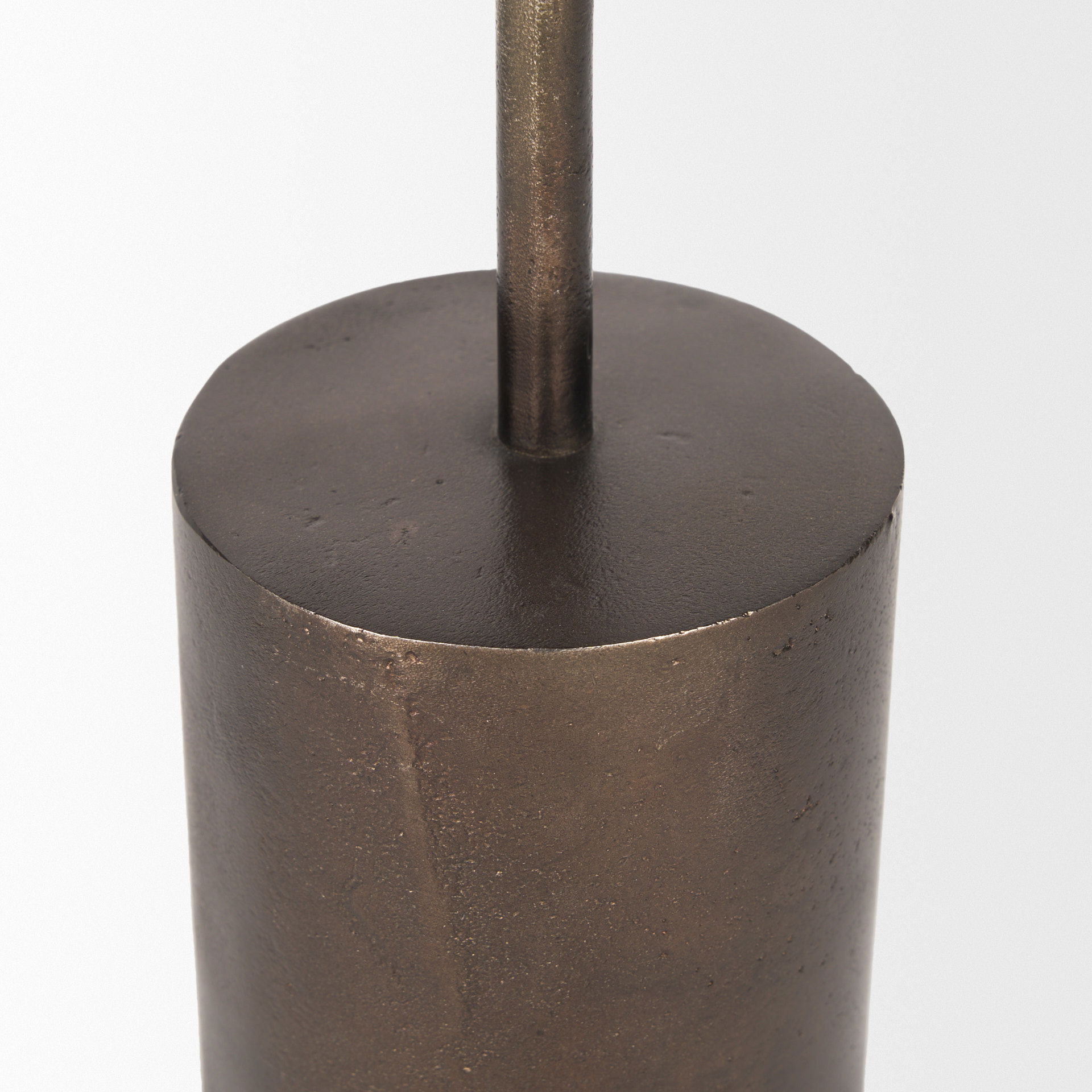 Petria Antiqued Gold Textured Metal Taper Candle Holders large image 