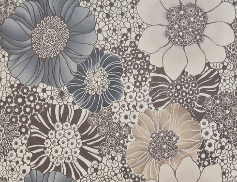 Anemones Brown Wallpaper