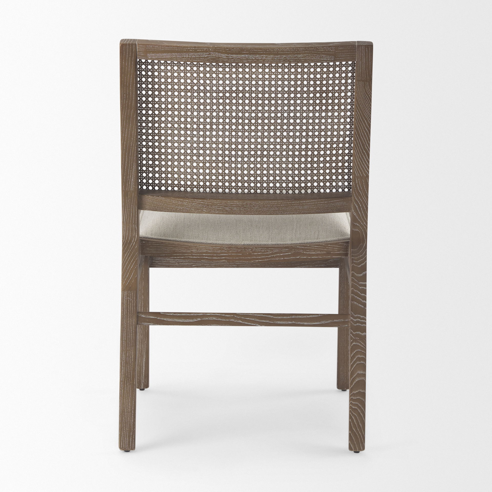 Wynn  Cream Upholstered Fabric with Brown Wood Dining Chair large image 