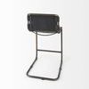 Berbick Backless 38in Seat Counter Stool | Black Leather with Gray Metal, Counter & Bar Stool by Mercana, 20.5" length x 24.8" width x 39" height thumbnail 6