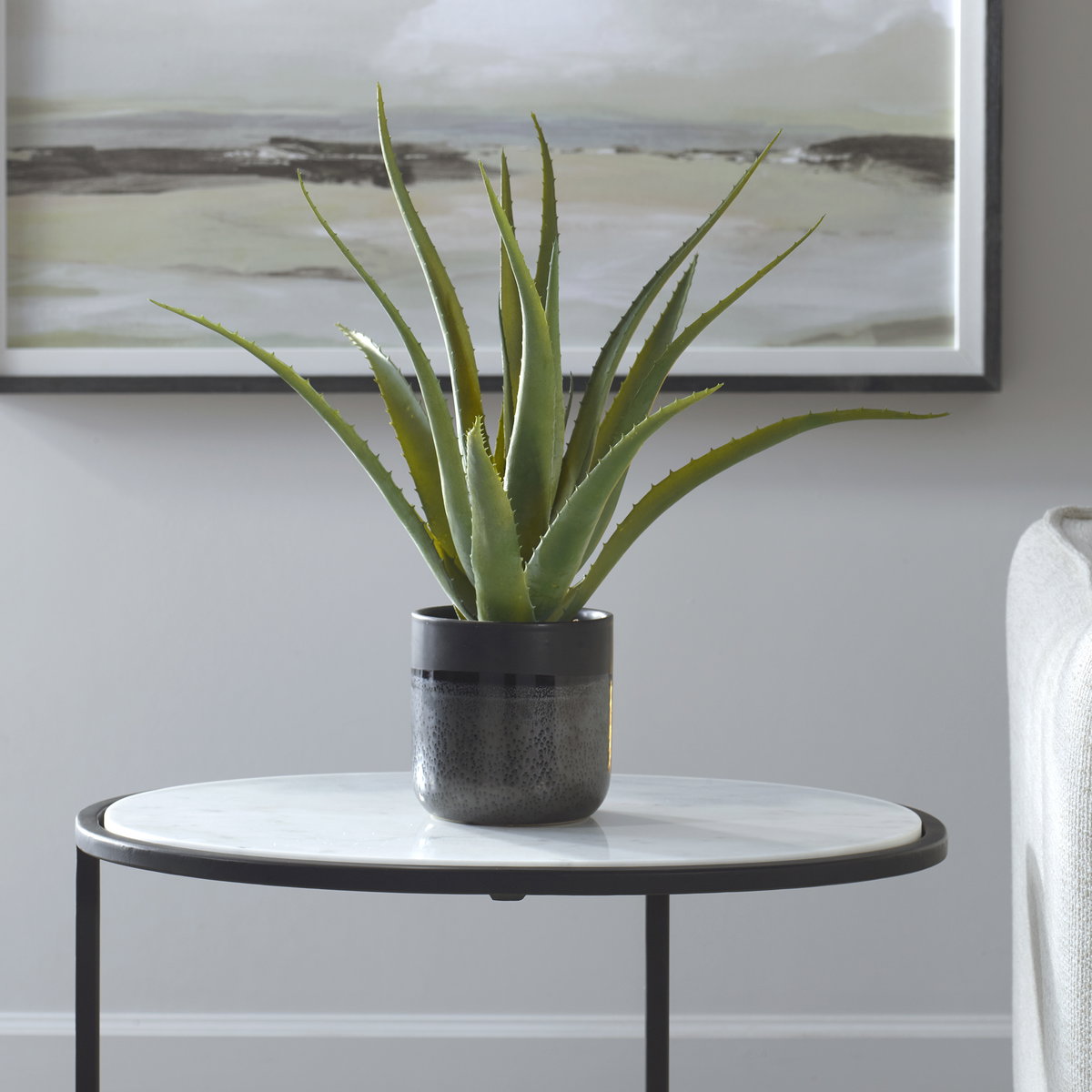 Tucson Aloe Planter, Artificial Plants & Flower by Uttermost, 17" width x 19" height x 17" depth View 2