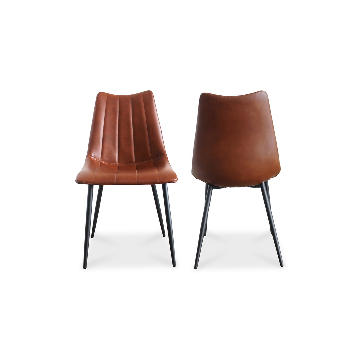 Alibi Dining Chair Brown - Set Of Two, by Moe's Home, 18" width x 33" height x 20" depth View 2