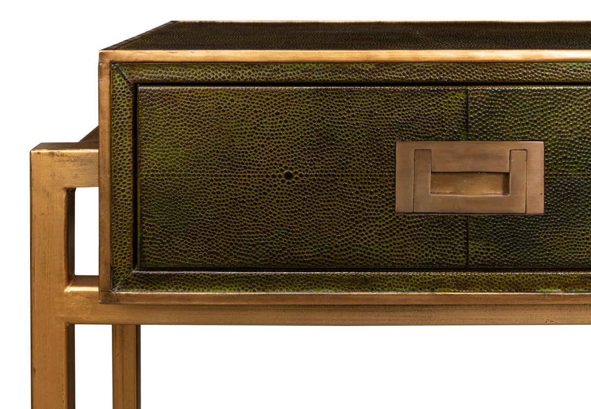 Shagreen Console Table  Leaf, by Sarreid, 1'2" length x 5'4" width x 2'10" height View 6