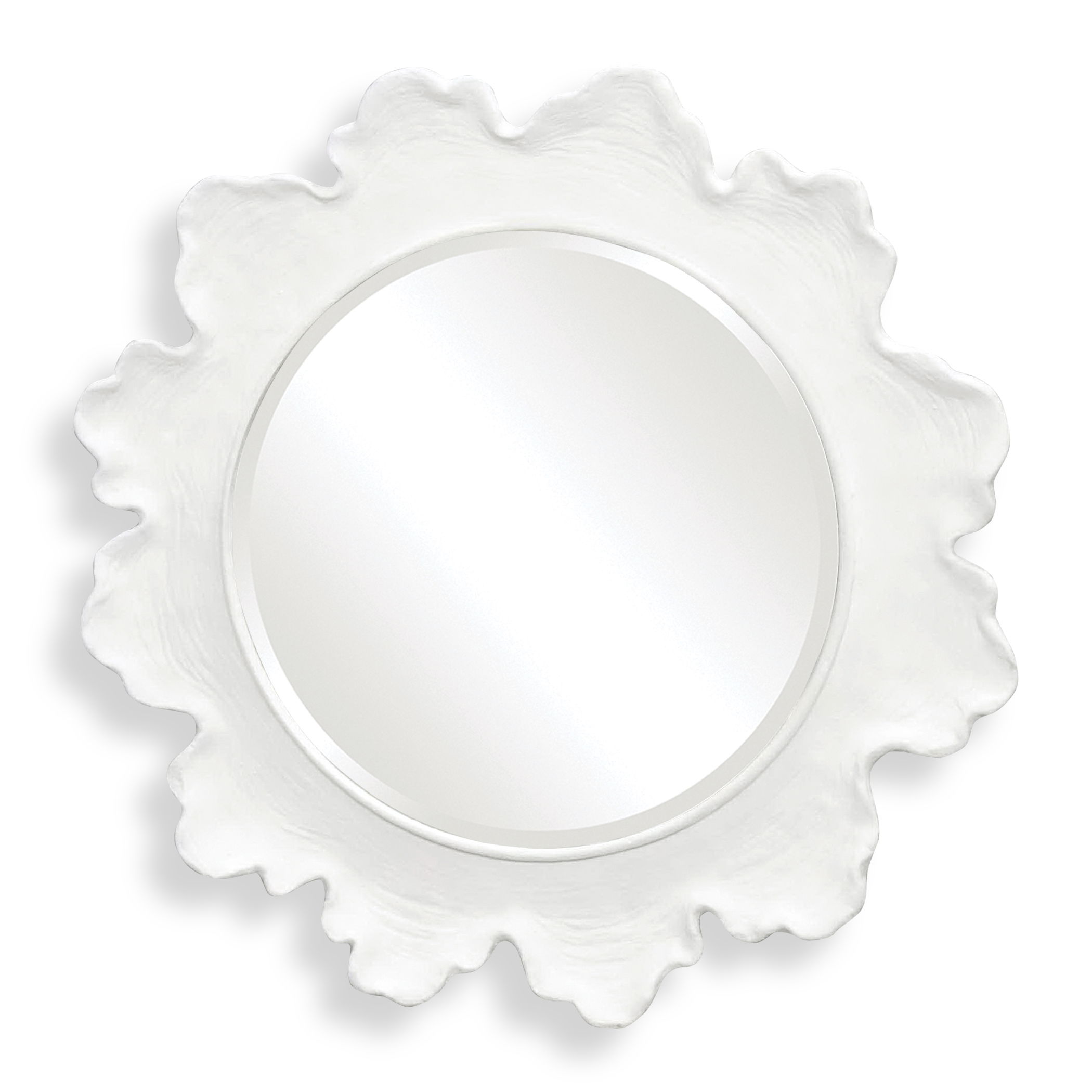 Sea Coral White Round Mirror large image 