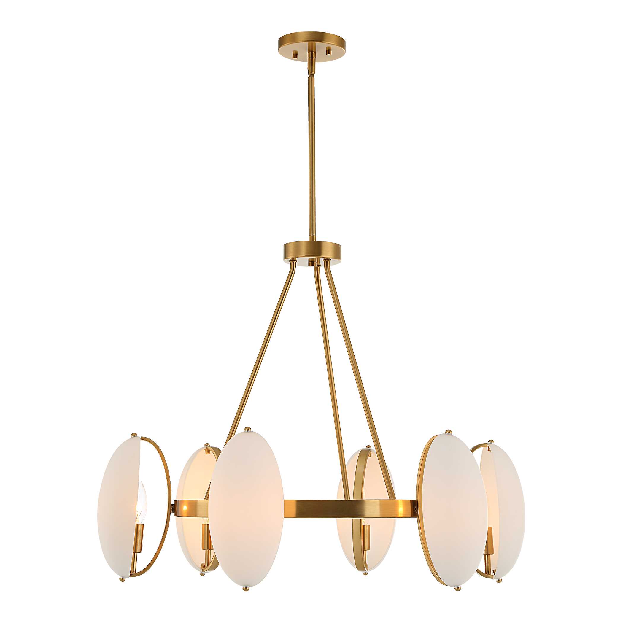 Oviform 6 Light Round Chandelier, Ceiling Light by Uttermost, 30.25" width x 25" height x 30.25" diameter x 30.25" depth View 6
