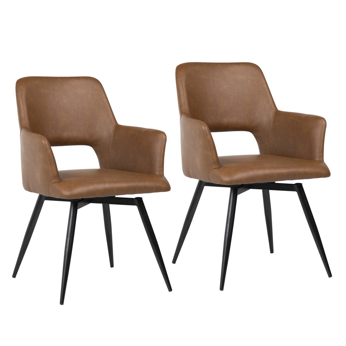 Romano Dining Chair Set of 2 Antique Brown, by Dovetail, 23" width x 34" height x 24" depth
