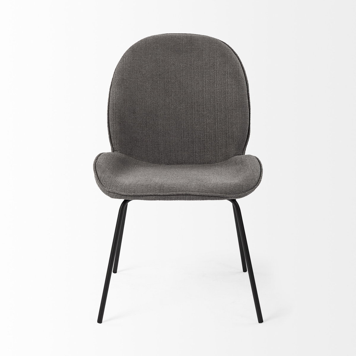 Inala Curved Back Dining Side Chair | Grey Fabric with Metal, Dining Chair by Mercana, 21.26" length x 25.59" width x 34.25" height View 5