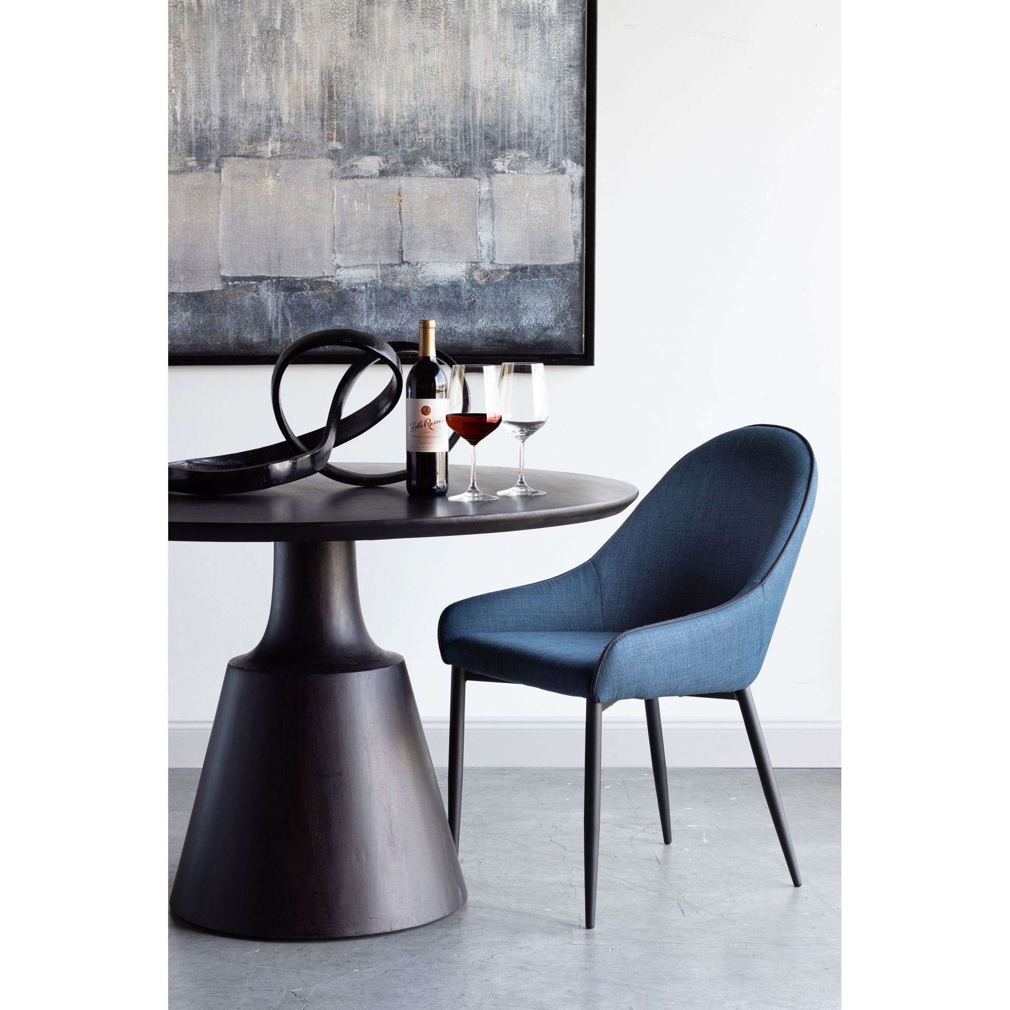 Lapis Dining Chair Dark Blue - Set Of Two large image 