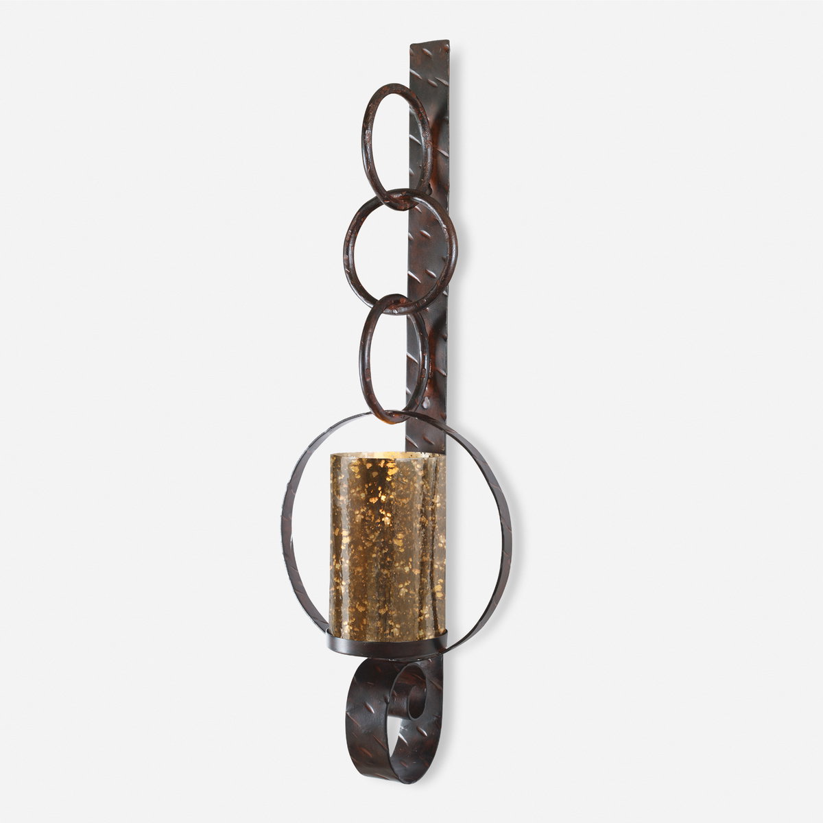 Falconara Metal Wall Sconce, by Uttermost, 13" width x 39" height x 8" depth View 1