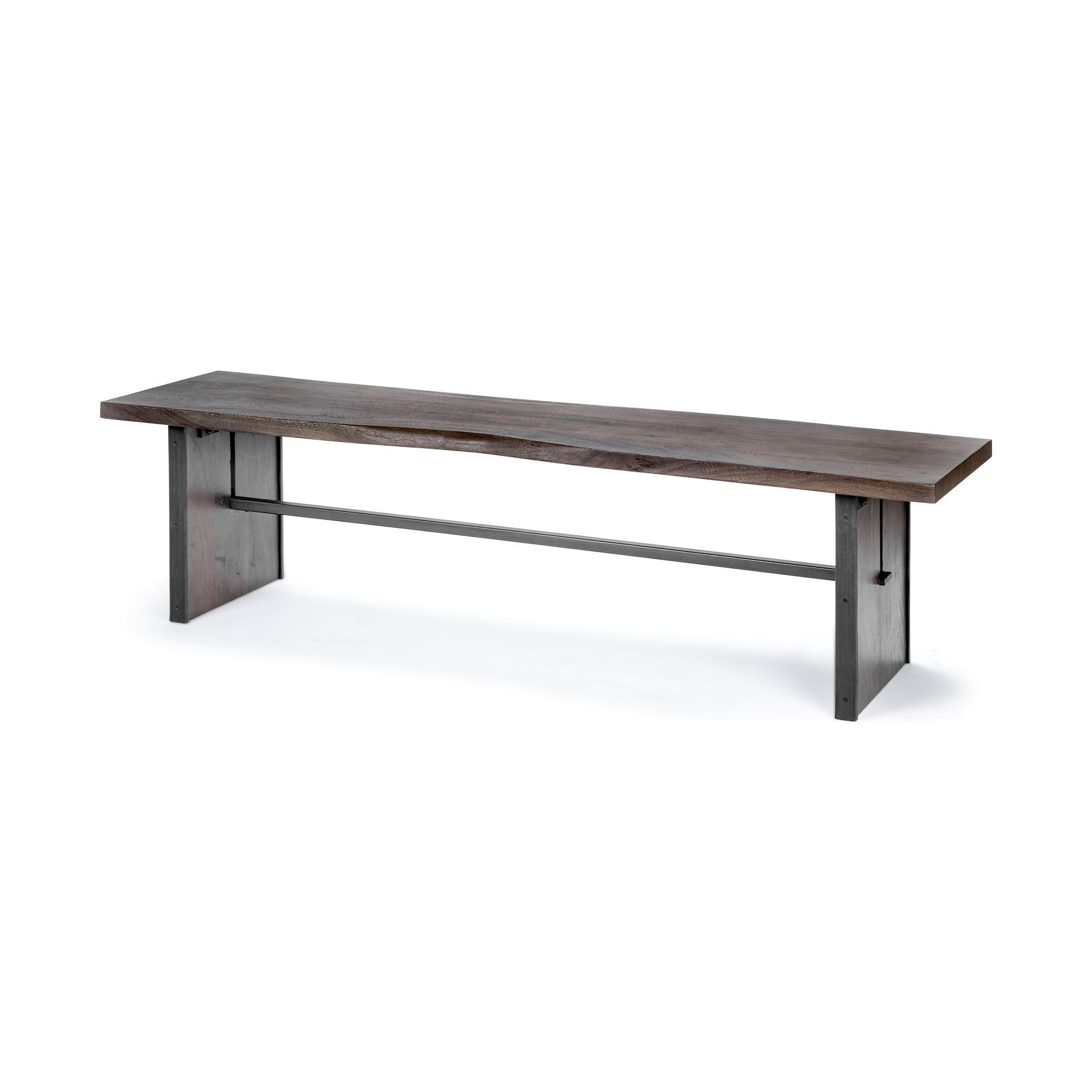 Ledger I 70L x 17W Brown Live-Edge Wooden Dining Bench large image 