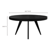 Parq 60 Inch Round Dining Table Black, by Moe's Home, 60" width x 30" height x 60" depth thumbnail 14
