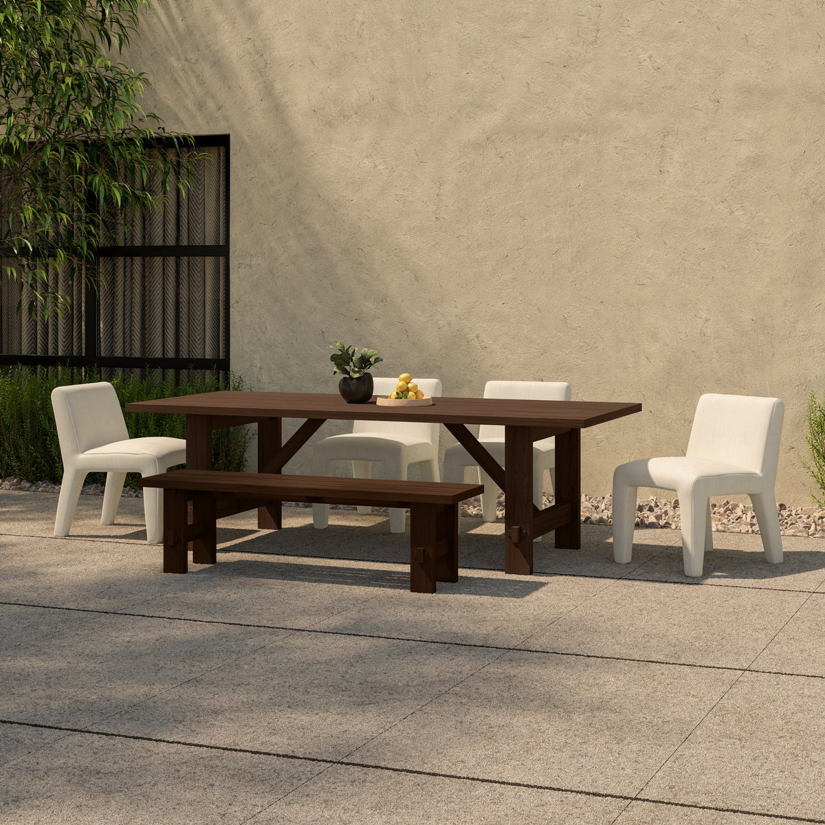 Esmond Outdoor Dining Table Brown, Outdoor Table by Moe's Home, 8'1.99" width x 2'6.24" height x 3'6.01" depth View 7