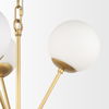 Barbara Brushed Gold Metal with Frosted Glass Globes 11-Light Chandelier, by Mercana, 31.5" length x 31.5" width x 31.5" height thumbnail 9