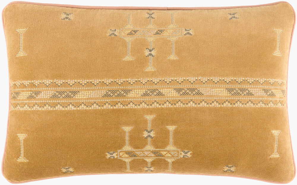 Velour Lumbar Pillow, Decorative Pillow by Surya, 13" length x 21" width