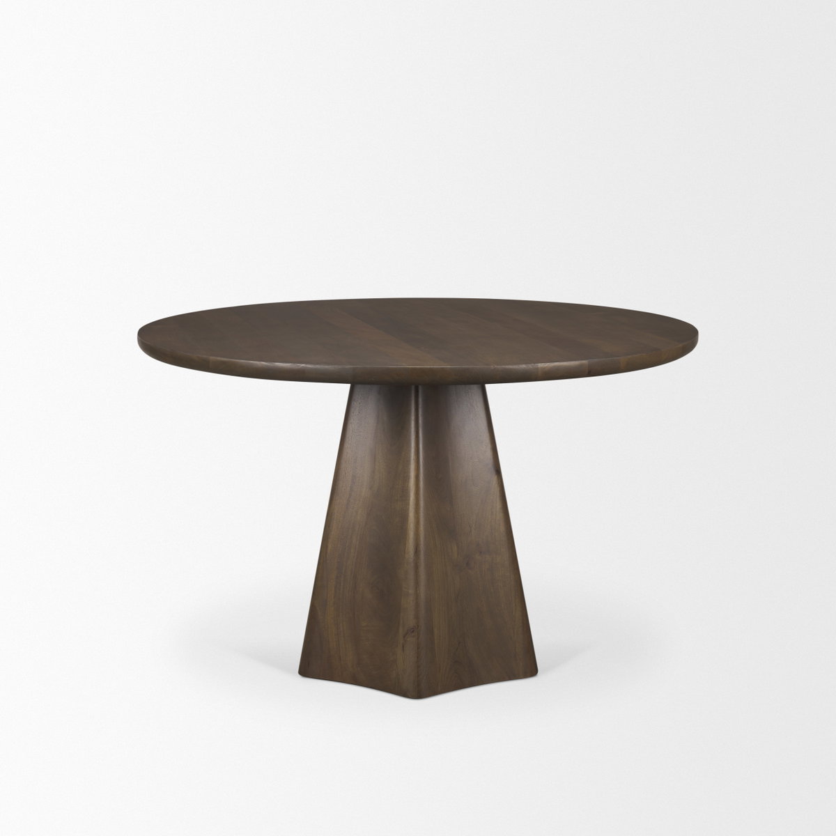 Jovani 48' Round Pedestal Dining Table | Modern | Dark Brown Wood | Seats 4, by Mercana, 48" length x 48" width x 30" height View 6