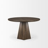 Jovani 48' Solid Dark Brown Mango Wood Round Dining Table, by Mercana, 48" length x 48" width x 30" height thumbnail 6