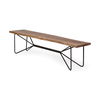 Papillion III 66x18 Natural Solid Wood and Iron Dining Bench, Benche by Mercana, 66" length x 16" width x 17.75" height thumbnail 1