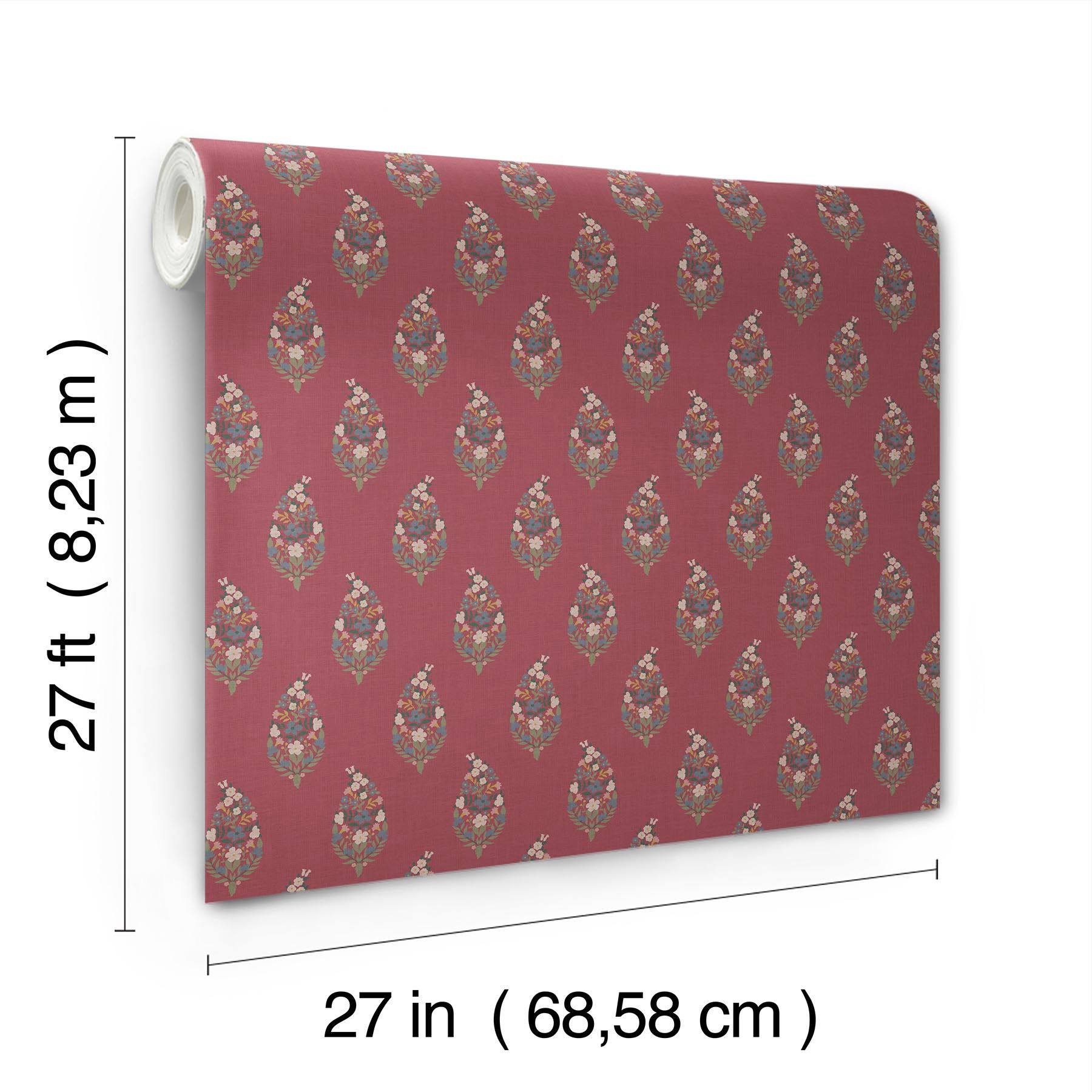 Paisley Burgundy Wallpaper large image 