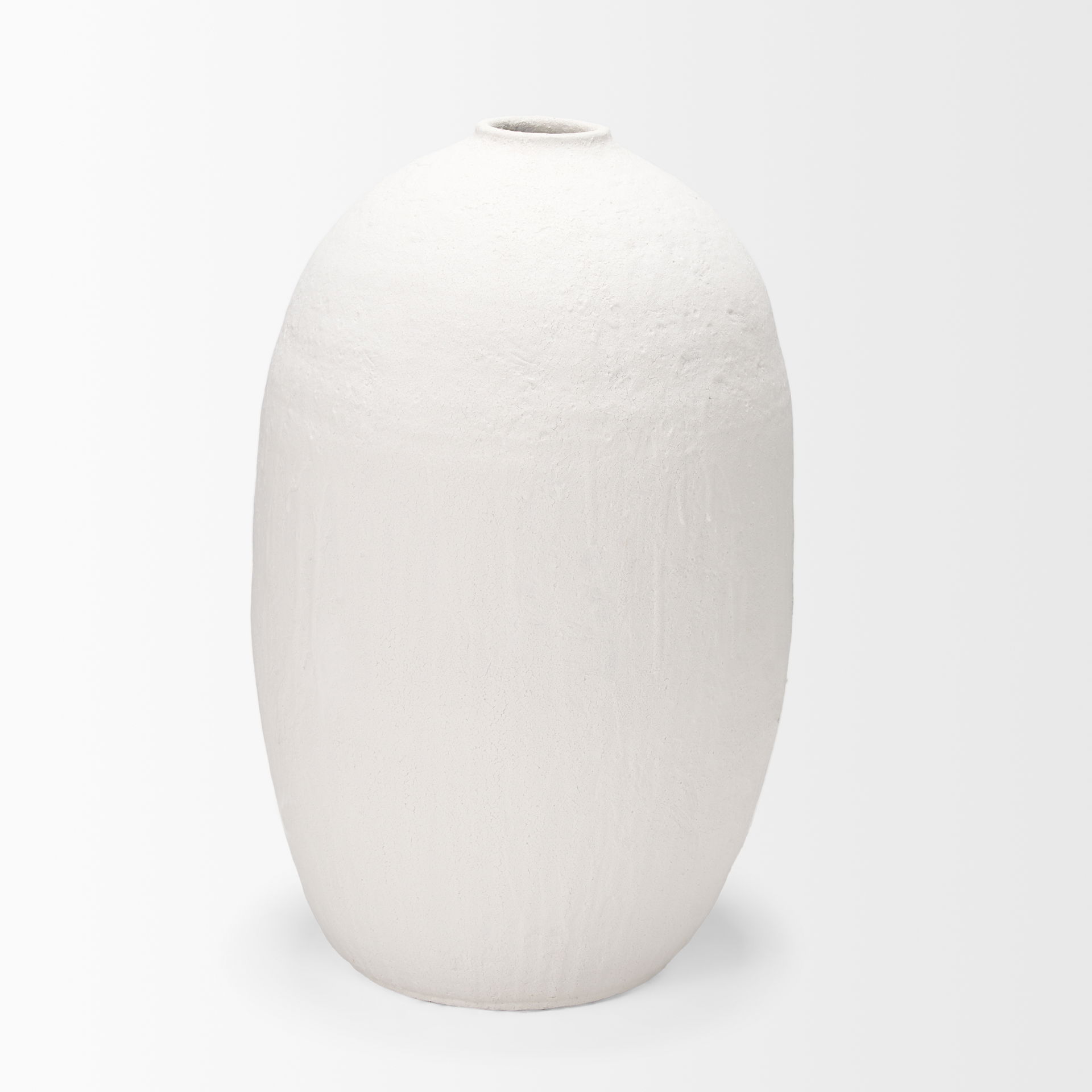 Karakum II Large White Textured Ceramic Vase large image 