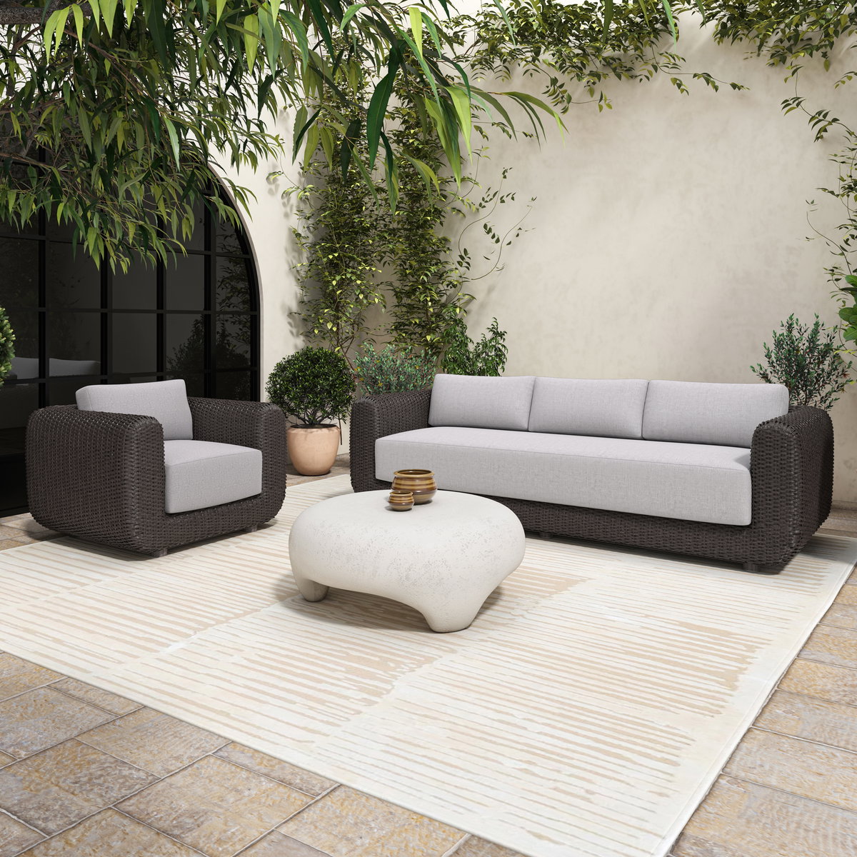 Soma Outdoor Accent Chair Dark Brown, Outdoor Chair by Moe's Home, 3'4" width x 2'2" height x 2'11" depth View 8
