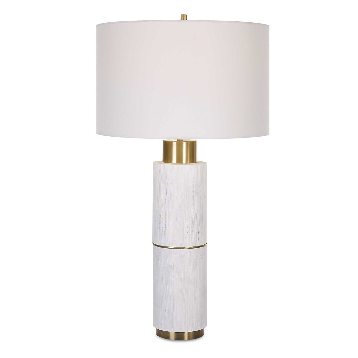 Ruse Whitewashed Table Lamp, by Uttermost, 1'4" width x 2'6" height x 1'4" depth View 1