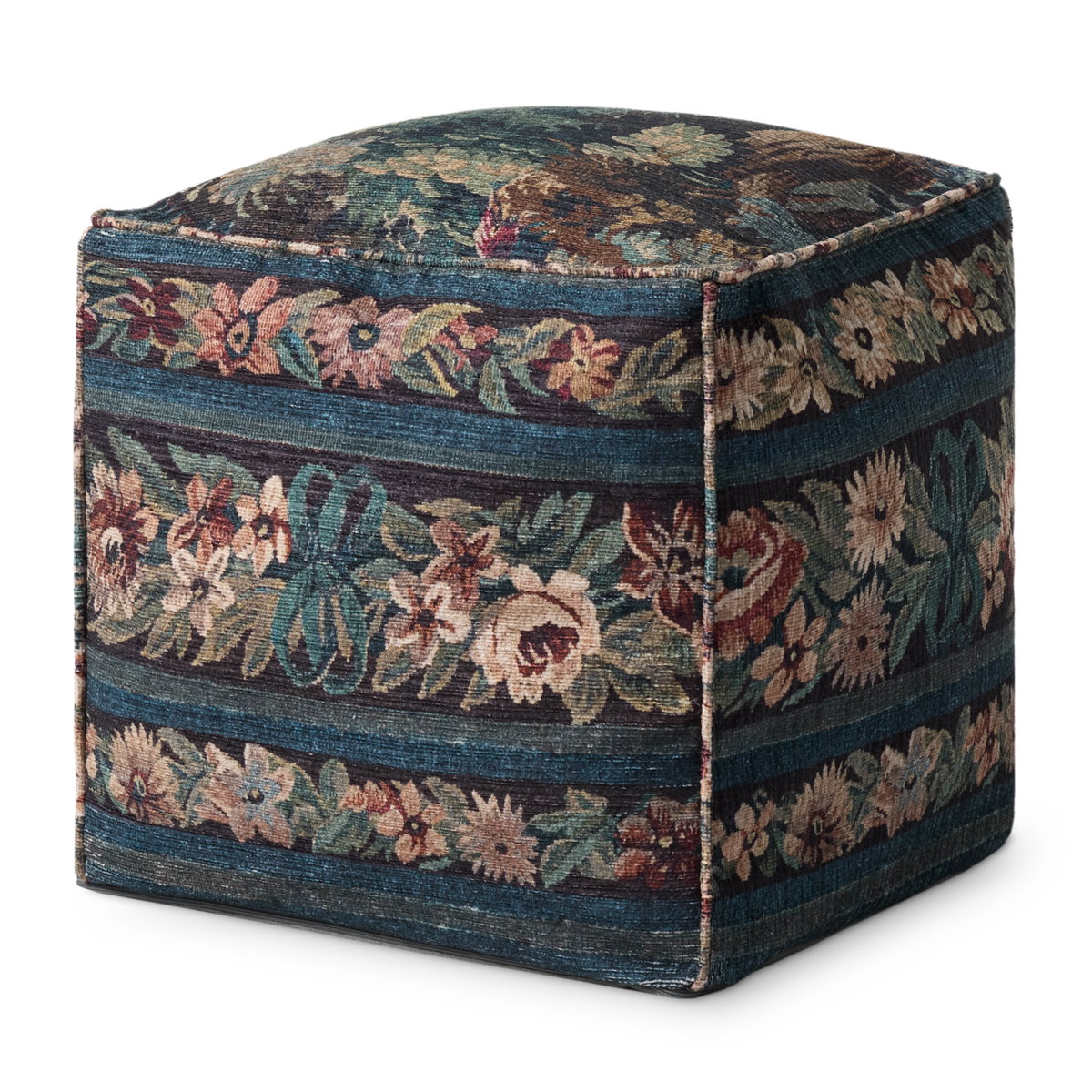 Loloi Blue, Ottoman, 18" width x 18" height x 18" depth View 1